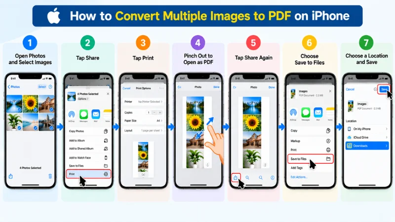 Convert Multiple Images to PDF on iPhone