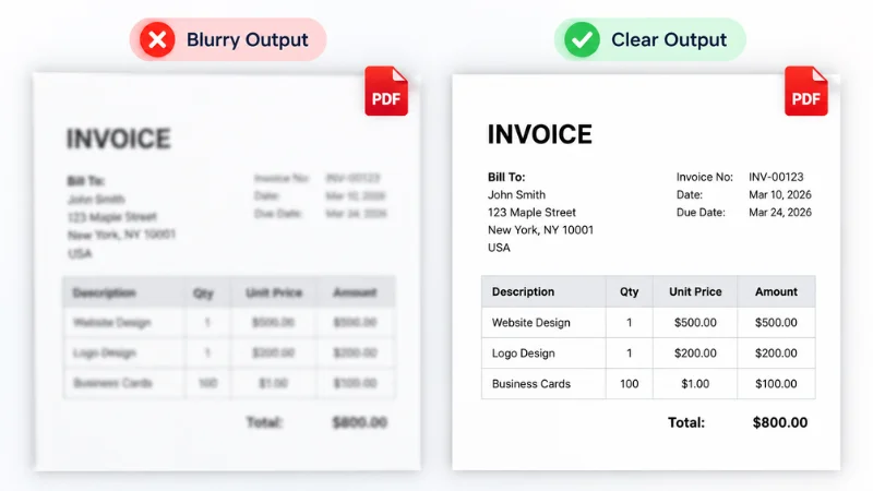 Blurry or Low-Quality PDF Output