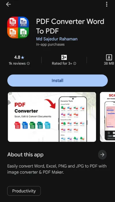Install android app