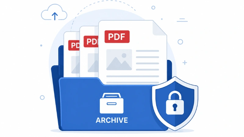 PDF files stored in a digital archive for long-term preservation