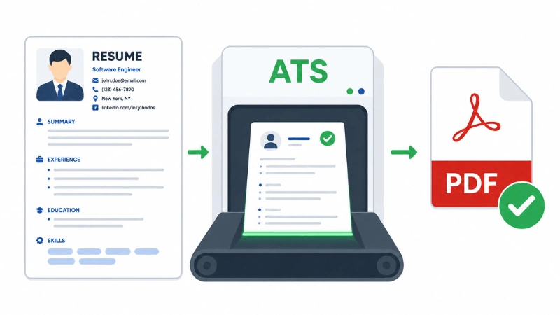 Resume going through ATS scanner with PDF checkmark