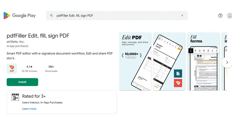 pdfFiller Edit, fill, sign PDF
