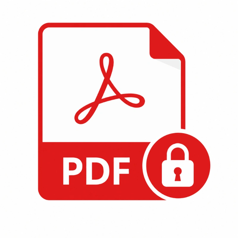 PDF file icon with lock symbol illustration