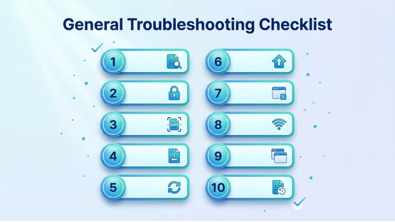 General Troubleshooting Checklist