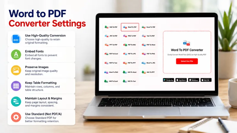 Word to PDF Converter Settings