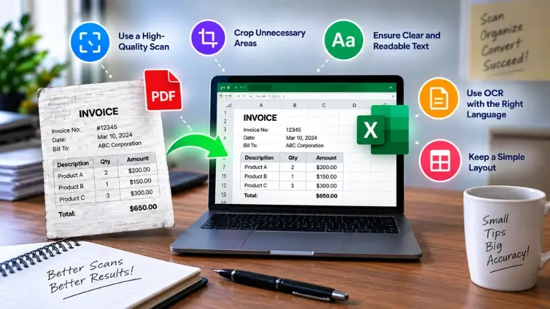 Tips for improving scanned PDF to Excel conversion accuracy